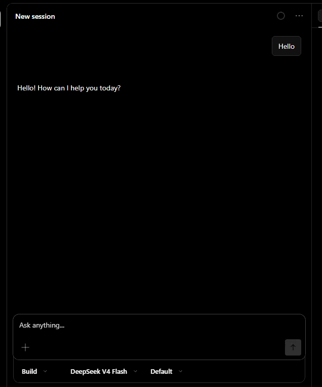OpenCode Desktop chat active with OffRail