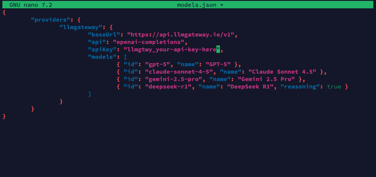Pi models.json Configuration