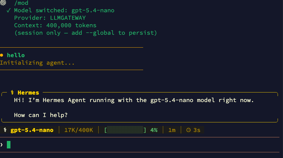 Switching to GPT-5.4-nano via OffRail