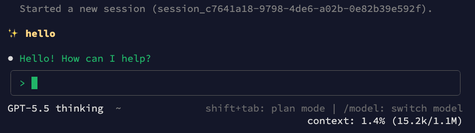 Running Kimi Code CLI session