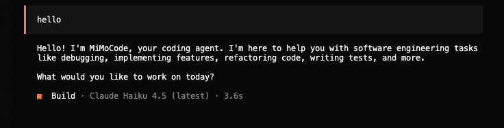 Running MiMo Code with OffRail